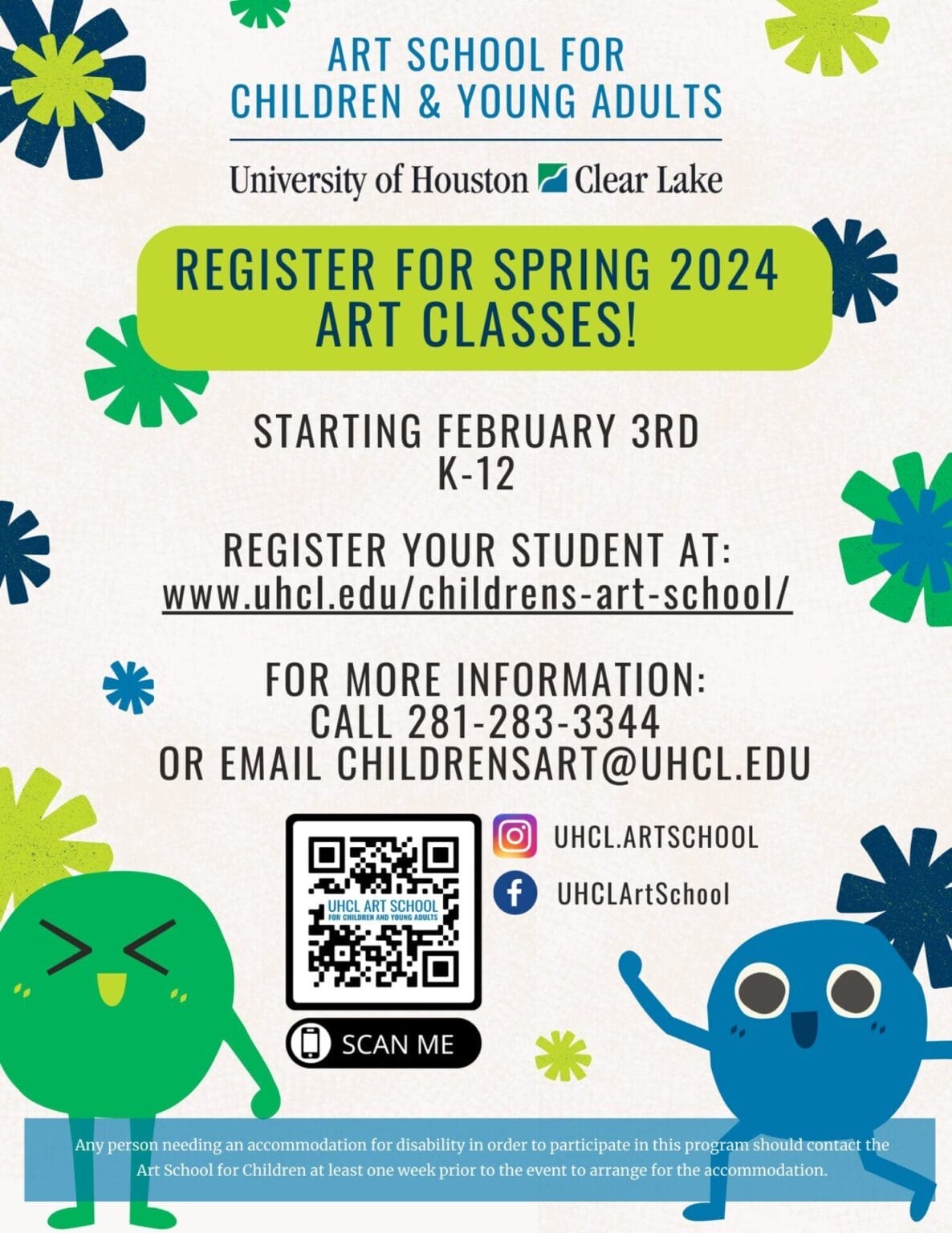 Register for UHCL Art School for Children and Young Adults Spring Art